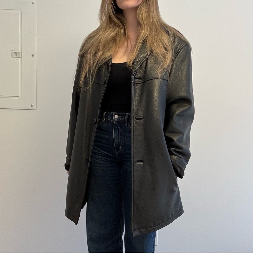 Vintage oversized leather coat